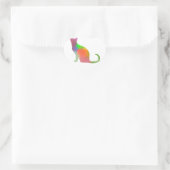 Sticker Cœur Aquarelle Chat Silhouette (Sac)