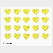 Sticker Cœur Aquarelle Citron & Feuilles 4 (Feuille)