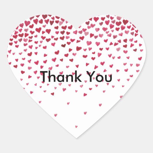 Sticker Cœur Aquarelle - Coeurs en chute (Devant)