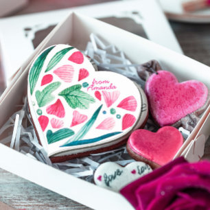 Sticker Cœur Aquarelle Coquille rose