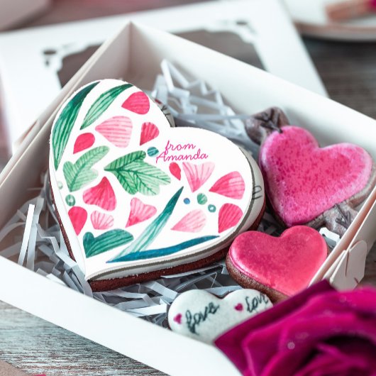 Sticker Cœur Aquarelle Coquille rose