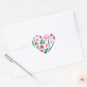 Sticker Cœur Aquarelle Coquille rose (Enveloppe)
