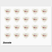 Sticker Cœur Aquarelle d'automne Mariage floral (Feuille)