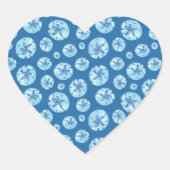 Sticker Cœur Aquarelle de sable bleu turquoise (Devant)