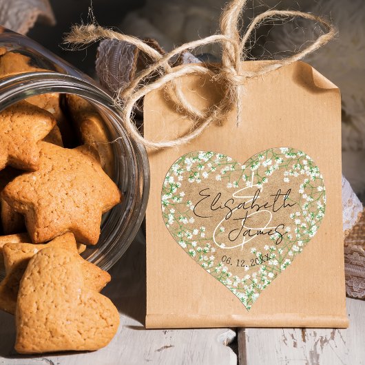 Sticker Cœur Aquarelle du bébé Fleurs d'aquarelle Boho rustique