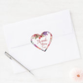 Sticker Cœur Aquarelle Fairy First Birthday Merci Floral (Enveloppe)