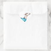 Sticker Cœur Aquarelle Llama en bleu Sweat (Sac)