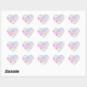Sticker Cœur Aquarelle Pastel Rainbow Tie Dye (Feuille)