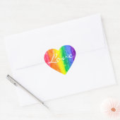 Sticker Cœur Aquarelle Rainbow (Enveloppe)