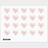 Sticker Cœur Aquarelle rose Bleu Mariage Aimer & Merci Favorise (Feuille)