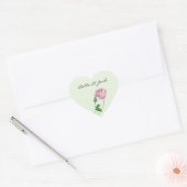 Sticker Cœur Aquarelle rose romantique Bud Rose (Enveloppe)
