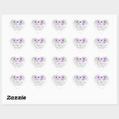 Sticker Cœur Aquarelle simple et élégante violet (Feuille)