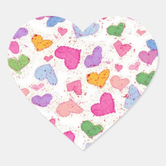 Sticker Cœur Aquarelle Valentine Candy Hearts (Devant)