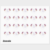 Sticker Cœur Aquarelle violet Mariage floral (Feuille)