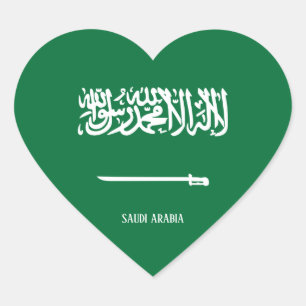 Sticker Cœur Arabie Saoudite Drapeau patriotique