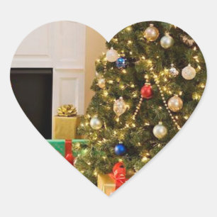Sticker Cœur Arbre de Noël