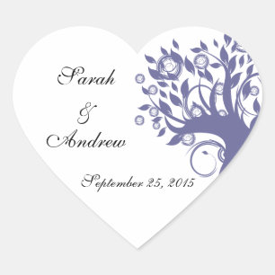 Sticker Cœur Arbre de vie Mariage pourpre 669