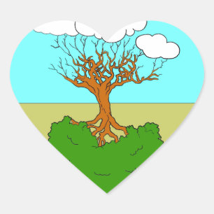 Sticker Cœur arbre renversé