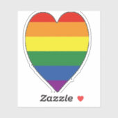 Sticker coeur arc-en-ciel (Feuille)