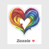 Sticker Coeur arc-en-ciel (Feuille)