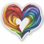 Sticker Coeur arc-en-ciel (Devant)
