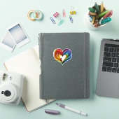 Sticker Coeur arc-en-ciel (Couverture iPad)