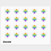 Sticker Cœur Arc-en-ciel (Feuille)
