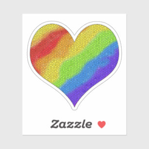 Sticker Coeur arc-en-ciel en mosaïque - Sunshine multicolo