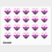 STICKER CŒUR ARC-EN-CIEL GENDERFLUID (Feuille)