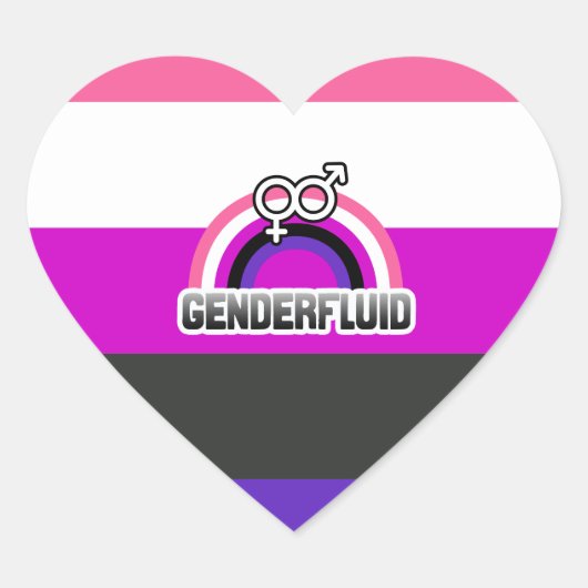STICKER CŒUR ARC-EN-CIEL GENDERFLUID (Devant)