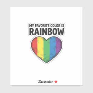 Sticker Cœur Arc-en-ciel Gravure Vintage Couleur Préférée