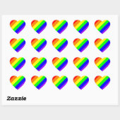 Sticker Coeur arc-en-ciel pour Gay pride LGBT (Feuille)