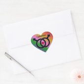 Sticker Coeur Arc-en-ciel pour mariage gay (Enveloppe)