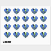 Sticker Cœur Arches cool avec sphères fractales Art Design (Feuille)