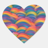 Sticker Cœur Arcs-en-ciel (Devant)