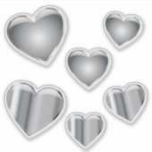 Sticker Coeur Argent Chrome Vinyl (Devant)