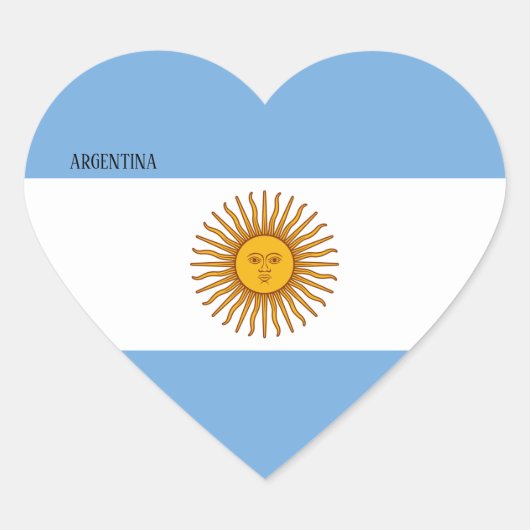 Sticker Cœur Argentine Drapeau splendide patriotique (Devant)