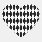 Sticker Cœur Arlequin noir blanc Rhombus forme diamant (Devant)
