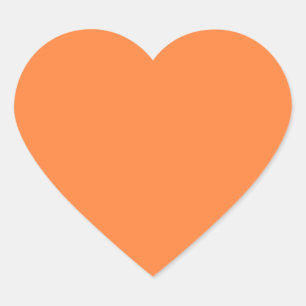 Sticker Cœur Arrière - plan couleur orange mango prêt à cust