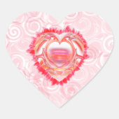 Sticker Cœur Arrière - plan de la spirale rose (Devant)