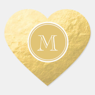 Sticker Cœur Arrière - plan de monogramme d'huile glamour Mari