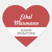 Sticker Cœur Arrière - plan rouge JBHS VMA avec script blanc (Devant)