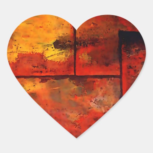 Sticker Cœur Art Abstrait (Devant)