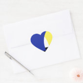 Sticker Cœur Art Abstrait bleu jaune (Enveloppe)
