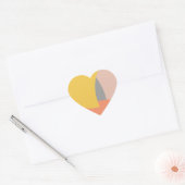 Sticker Cœur Art Abstrait gris jaune blanc (Enveloppe)