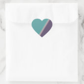 Sticker Cœur Art Abstrait Turquoise violet (Sac)