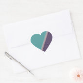 Sticker Cœur Art Abstrait Turquoise violet (Enveloppe)