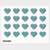 Sticker Cœur Art Abstrait Turquoise violet (Feuille)