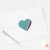 Sticker Cœur Art Abstrait Turquoise violet (Enveloppe)