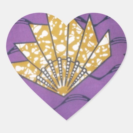 Sticker Cœur Art africain Abstrait : Vagues de passion violette (Devant)